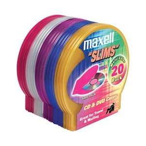  Multi Colored Slim CD/DVD Clamshells   20 Pack D45753 