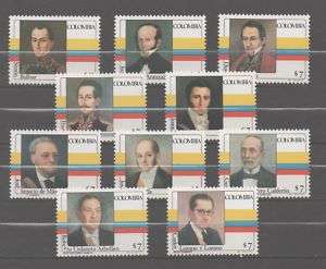 Colombia stamp set MNH 837   846  