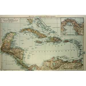  Andree map of Caribbean and Central America (1893) Office 