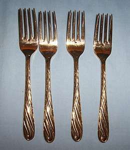 Retroneu CONCERTO GOLD ACCENT 4 Salad Forks, Stainless  