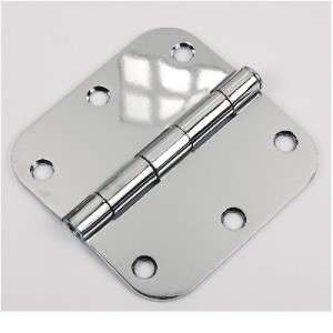 Polished Chrome 3 1/2 Door Hinge w/scr 5/8 rad  