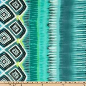  58 Wide Flutter Chiffon Abstract Blue/Lime Fabric By The 