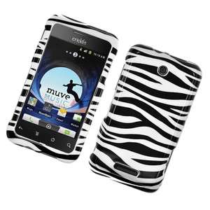 Cricket ZTE Score X500 New Hard Skin Snap on Case Phone Cover Zebra 
