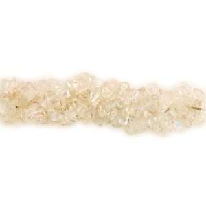  Blue Moon Frosting Glass Bead Chips, Crystal Ab, 22 Inch 