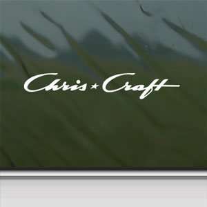  Chris Craft White Sticker Boat Car Laptop Vinyl Window 
