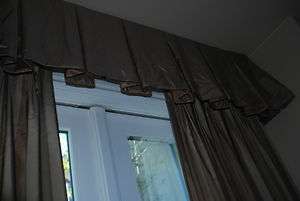 Custom Window Treatment Set with Valance Two Panel Drapes with 