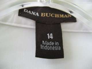 DANA BUCHMAN white button down shirt size 14  