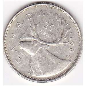 1968 Canada 25 Cent Silver Coin 