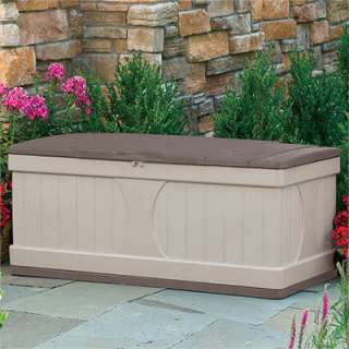 New Suncast XL Patio & Deck Pool Outdoor Storage Box 99 Gal Taupe with 
