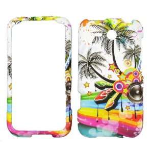  Premium   HTC Freestyle   Colorful Palm Tree Rubberized 