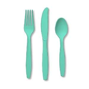  Sea Glass Plastic Cutlery   Assorted Health & Personal 