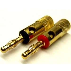   Speaker Wire Banana Plugs Audio Home Theater Gold Connectors  