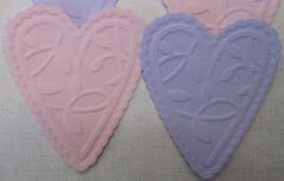 30 Sizzix Die Cut Shapes PINK & LILAC Lacy Lace HEARTS Scrapbooking 