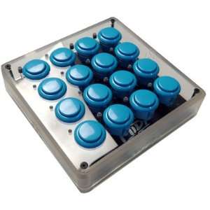 DJ TechTools MIDI Fighter USB MIDI Controller (Blue Buttons, Clear 