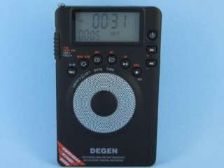   de1123 digital fm mw sw dsp  2g recorder pocket radio black 100 %