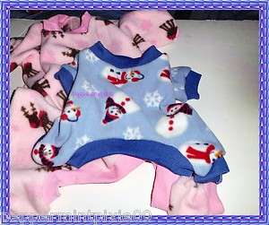 AWW Dog New Jammies Pajamas Holiday XSm Blue (ltd) & Pink & Blue Med 