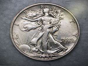 1921 (P) Walking Liberty Half Dollar Rare Key/Date Low/mintage (XF+/AU 