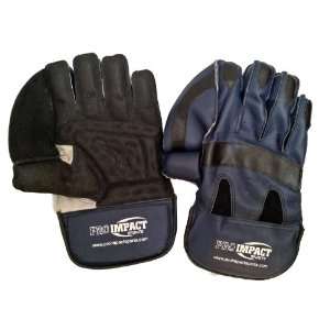  Pro Impact Cricket Wicket Keeping Gloves   Genuine Leather 
