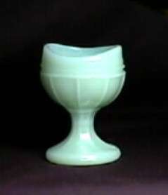 This beautiful Jadite Glass Double Raised Rib style Eye Cup stands 2 3 