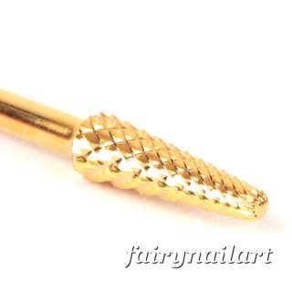  Electric Gold Carbide Nail Drill File Bit Replacement New # M 3/32