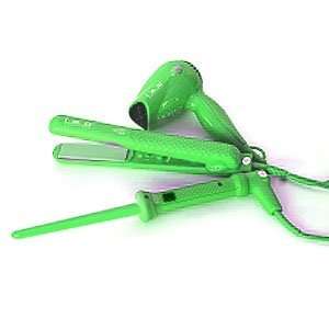 Iso Hair Styling Set Dryer, Curling Iron & Straightener Green+Itay 