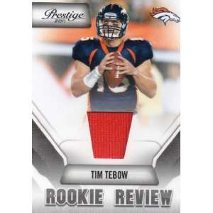 Tim Tebow 2011 Panini Prestige Rookie Review Authentic Event Worn 