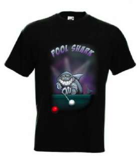 Airbrushed Pool Shark Snooker Pool T Shirt in any Size  