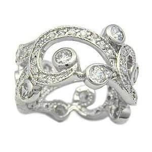    Cubic Zirconia Rings   Beautiful Victorian Garland CZ Ring Jewelry