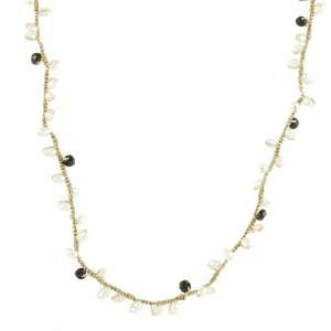  DANIELLE WELMOND  Pearl and Onyx Vine Necklace Jewelry