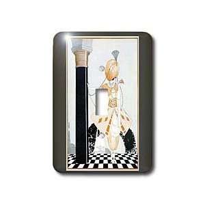  Florene Vintage   Black White Gold Art Deco   Light Switch 