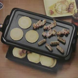 Nonstick Electric Griddle w/ Warming Draw & Grease Tray  