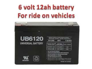 6v 12Ah Battery for Kids Ride on Cars & Motorcycles toy 6 volt  