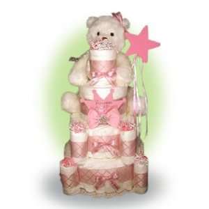  Pink Princess Diaper Castle Cake 