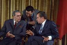 Nixon meets with Brezhnev during the Soviet leaders trip to the US in 