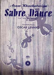   for Sabre Dance   Aram Khachaturian From Gayne Ballet (L538 6
