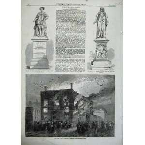 1863 Fire Townhall Chester Statue Robert Clayton Edward  
