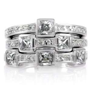  Danielles Stackable Three Band CZ Ring Set Everything 