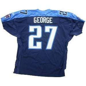  Eddie George Titans Reebok Onfield Authentic Blue Jersey 