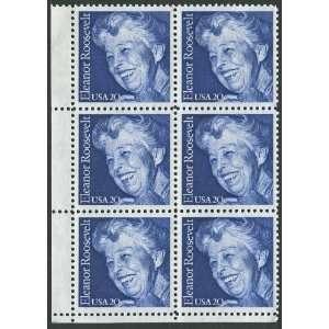 ELEANOR ROOSEVELT ~ DIPLOMAT ~ ACTIVIST #2105 Block of 6 x 20¢ US 