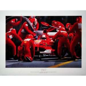   Schumacher Team Ferrari Racing Print By Gavin Macleod