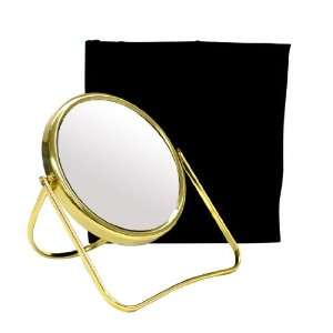  Irving Rice 6 1/2 inch Polished Brass Travel Mirror (7X 