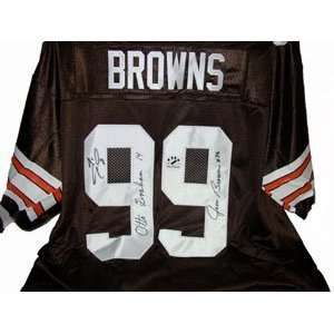 Jim Brown and Tim Couch Autographed Jersey   s Triple Otto Graham