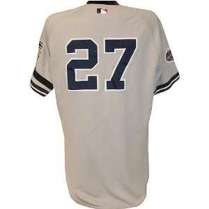 Joe Girardi #27 2008 Yankees Game Used Road Grey Jersey w All Star and 
