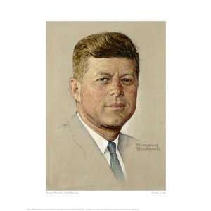  John F Kennedy by Norman Rockwell. Size 16 inches width 