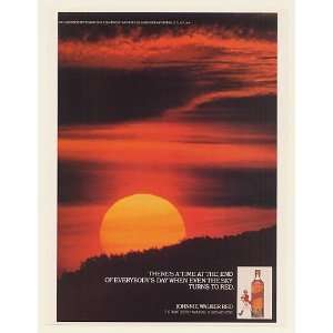  1979 Johnnie Walker Red Scotch End Day Sky Turns Red Print 