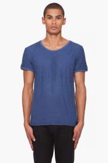 Robert Geller Blue Reversible Mesh Shirt for men  