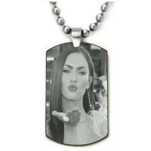 Megan Fox Engraved Dogtag Necklace w/Chain and Giftbox