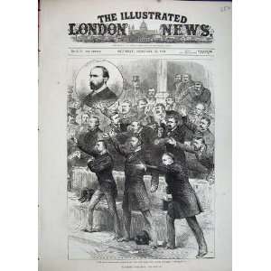   1881 Disturbed Parliament Men Michael Davitt Old Print