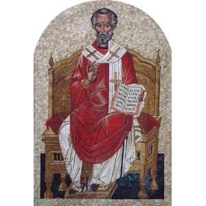  Saint Nicholas Stone Mosaic Icon