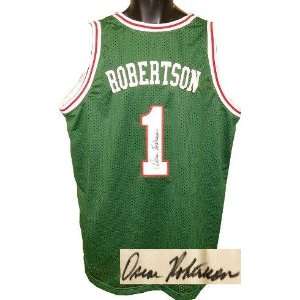 Oscar Robertson Autographed Uniform   Milwaukee Bucks Green Prostyle 